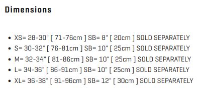 Dakine Harness 0 Matentabel